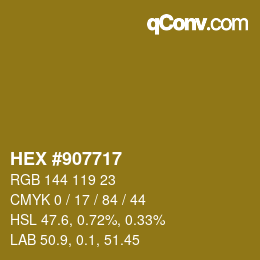 Color code: HEX #907717 | qconv.com