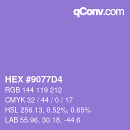 Color code: HEX #9077D4 | qconv.com