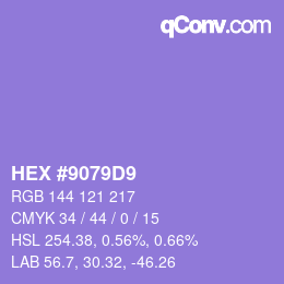 Color code: HEX #9079D9 | qconv.com