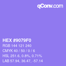 Color code: HEX #9079F0 | qconv.com