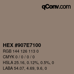 Código de color: HEX #907E7100 | qconv.com