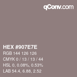 Color code: HEX #907E7E | qconv.com