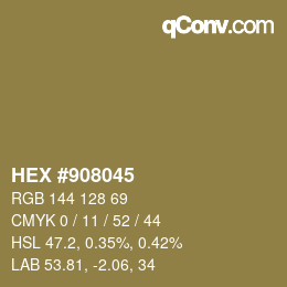 カラーコード: HEX #908045 | qconv.com