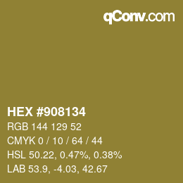 カラーコード: HEX #908134 | qconv.com