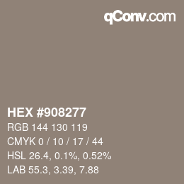 カラーコード: HEX #908277 | qconv.com