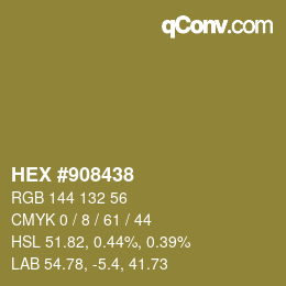 Color code: HEX #908438 | qconv.com