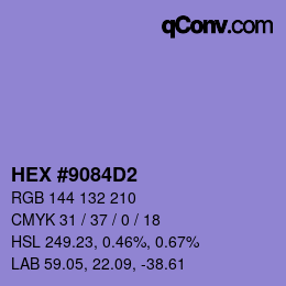 Color code: HEX #9084D2 | qconv.com