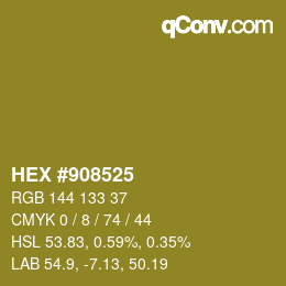 カラーコード: HEX #908525 | qconv.com