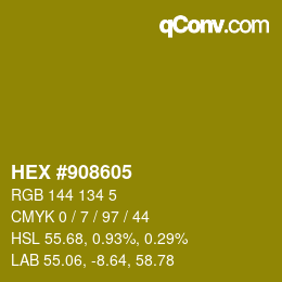 カラーコード: HEX #908605 | qconv.com