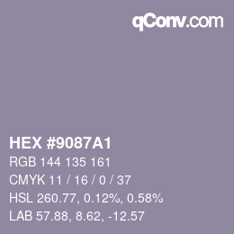 Código de color: HEX #9087A1 | qconv.com