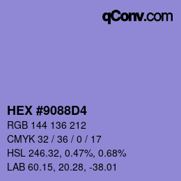 Color code: HEX #9088D4 | qconv.com