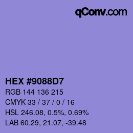 Color code: HEX #9088D7 | qconv.com