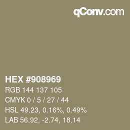 Color code: HEX #908969 | qconv.com