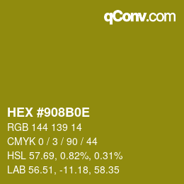 Color code: HEX #908B0E | qconv.com