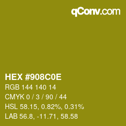 Color code: HEX #908C0E | qconv.com