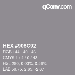 Color code: HEX #908C92 | qconv.com