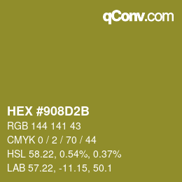 Color code: HEX #908D2B | qconv.com