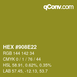 カラーコード: HEX #908E22 | qconv.com