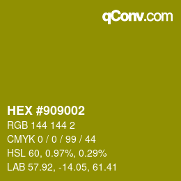 Color code: HEX #909002 | qconv.com