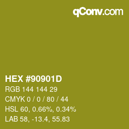 Color code: HEX #90901D | qconv.com