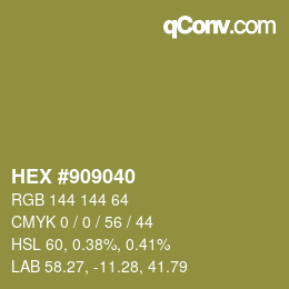 カラーコード: HEX #909040 | qconv.com