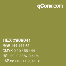颜色代码: HEX #909041 | qconv.com