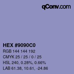 Farbcode: HEX #9090C0 | qconv.com