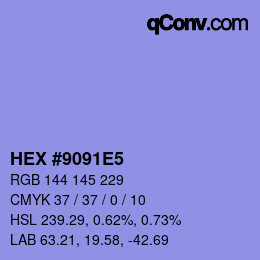 颜色代码: HEX #9091E5 | qconv.com