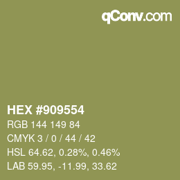 カラーコード: HEX #909554 | qconv.com