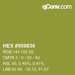 Color code: HEX #909838 | qconv.com