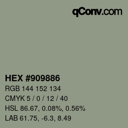 Color code: HEX #909886 | qconv.com