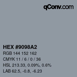 Código de color: HEX #9098A2 | qconv.com