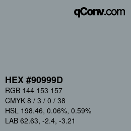 Farbcode: HEX #90999D | qconv.com