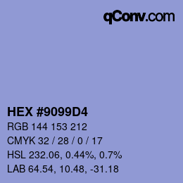 Color code: HEX #9099D4 | qconv.com