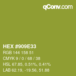 颜色代码: HEX #909E33 | qconv.com