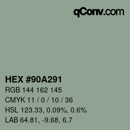 Código de color: HEX #90A291 | qconv.com