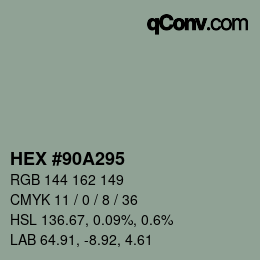Código de color: HEX #90A295 | qconv.com