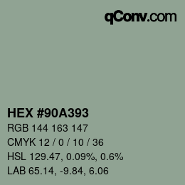 颜色代码: HEX #90A393 | qconv.com