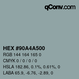 颜色代码: HEX #90A4A500 | qconv.com