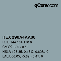 Color code: HEX #90A4AA00 | qconv.com