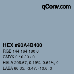 Color code: HEX #90A4B400 | qconv.com
