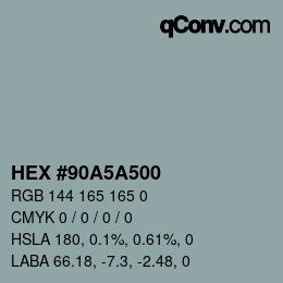 Color code: HEX #90A5A500 | qconv.com