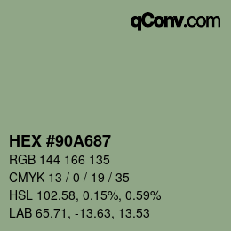 Color code: HEX #90A687 | qconv.com