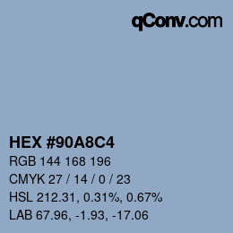 Color code: HEX #90A8C4 | qconv.com