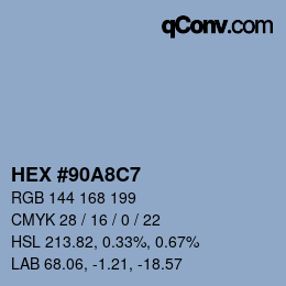 カラーコード: HEX #90A8C7 | qconv.com