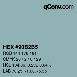 Color code: HEX #90B2B5 | qconv.com