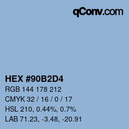 Color code: HEX #90B2D4 | qconv.com