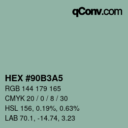 Color code: HEX #90B3A5 | qconv.com