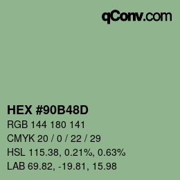 Color code: HEX #90B48D | qconv.com