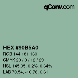 Color code: HEX #90B5A0 | qconv.com